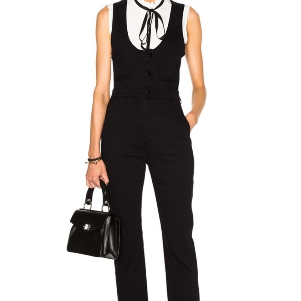 FRAME Denim Jumpsuit Overalls in Black S